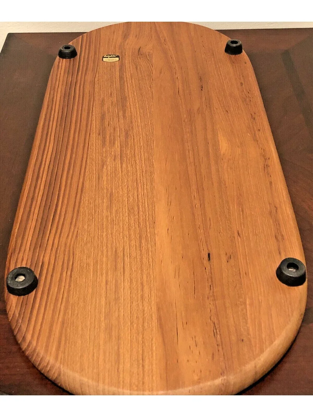 Vintage Dolphin Teakwood Wooden Cheese and Cracker Olives Charcuterie Board Tray